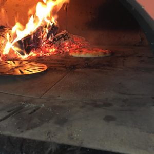 fire baked pizza at Moosies in Medford, WI